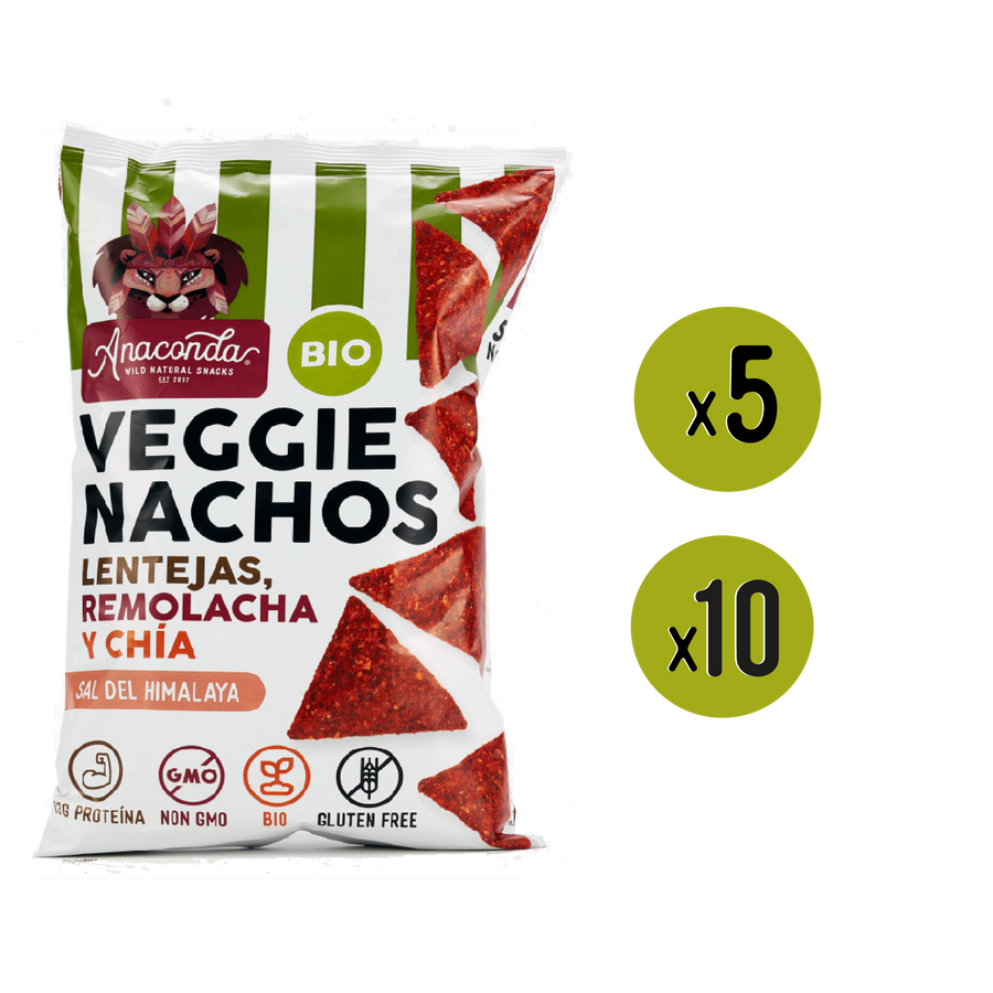 Veggie Nachos de Lenteja, Remolacha y Chía Bio