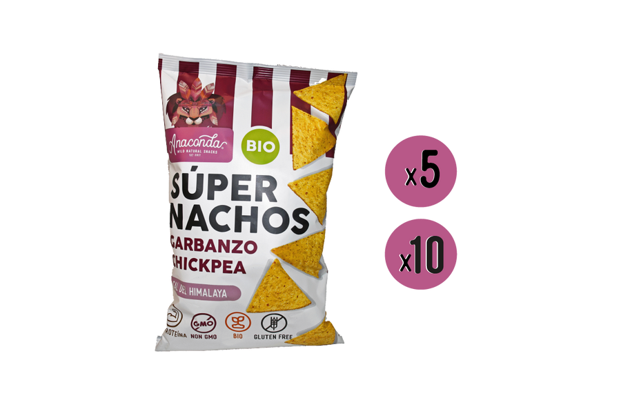 Nachos de Maíz y Garbanzo Bio Sabor Sal Himalaya - Pack Compartir